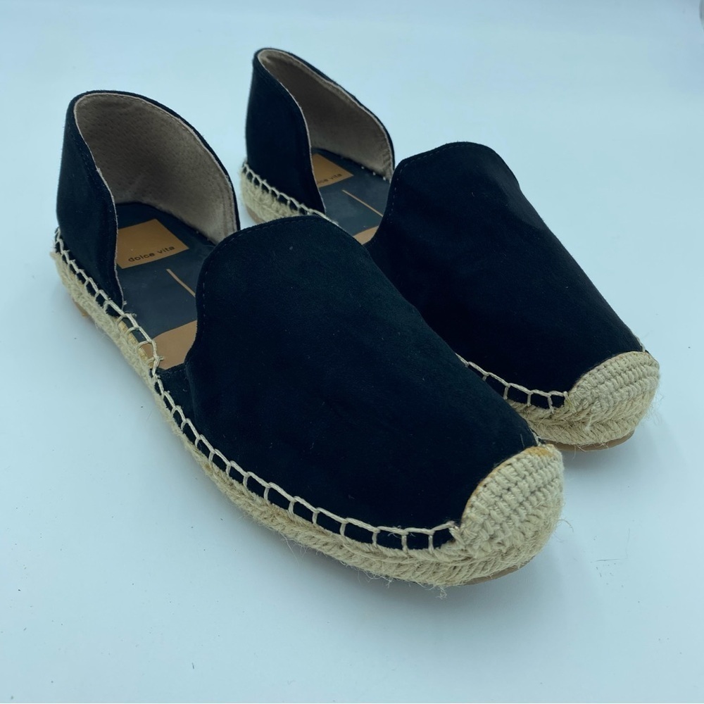 Dolce Vida Woman’s Black & Tan Suede Espadrilles Size 6